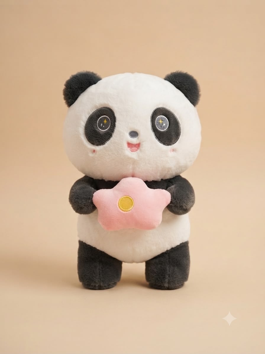 Premium Plush Panda Soft Toy with Star Accessory - Ultra Soft & Cuddly