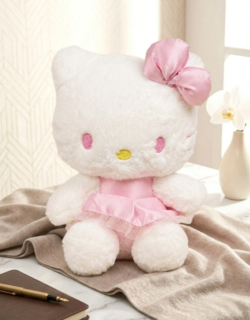 Pink Bow Cuddle Kitty – 35 cm
